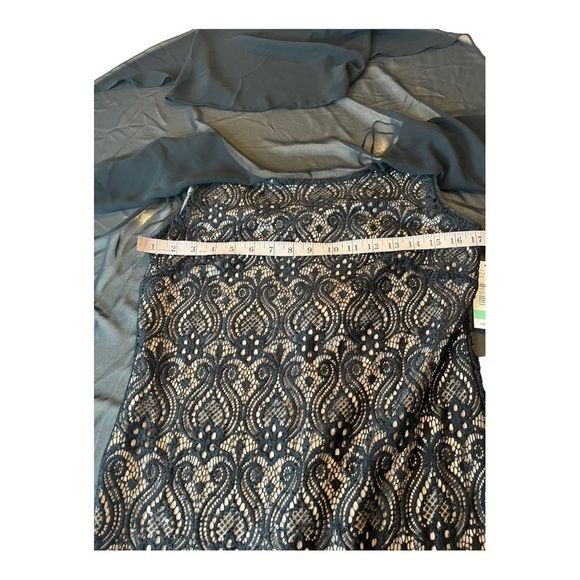 R&M Richards Cocktail Lace Knee Length Black Sequin Sheer Overlay Size 8 NEW - Picture 8 of 16